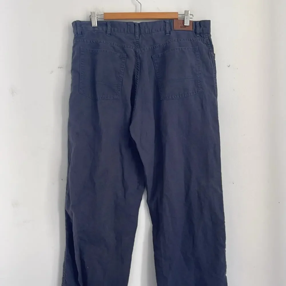 L. L. Bean 1912 cotton linen blend flat front twill chino straight leg pants